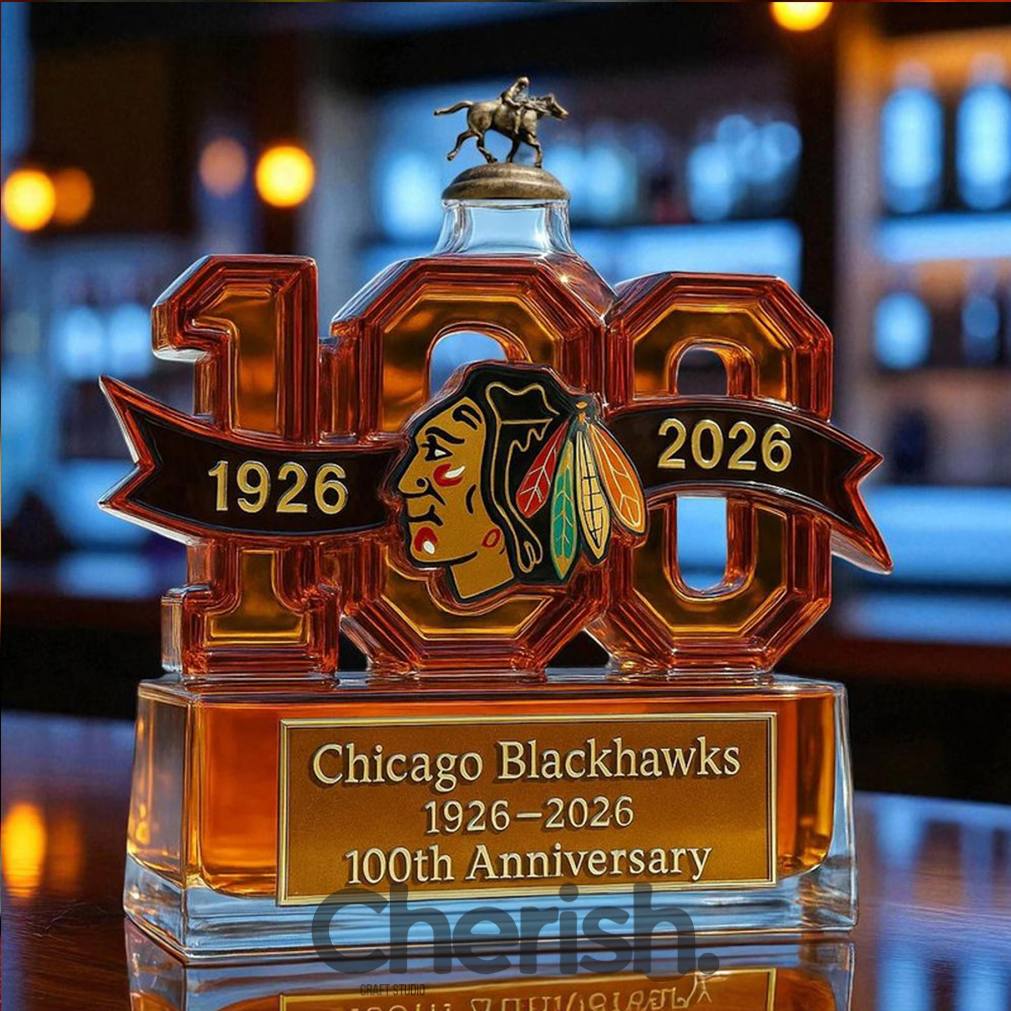 Chicago Blackhawks 100th Anniversary Whiskey Bottle Chicago Blackhawks 100th Anniversary Whiskey Bottle
