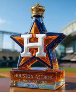 Houston Astros Baseball Champions ‘Star Go Stros’ Whiskey Bottle
