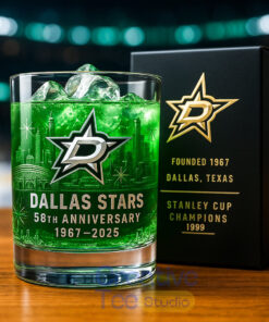 Dallas Stars 58th Anniversary Whiskey Glass