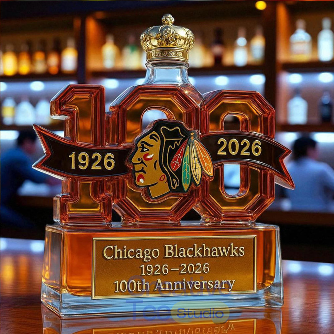 Chicago Blackhawks 100th Anniversary Whiskey Bottle Chicago Blackhawks 100th Anniversary Whiskey Bottle
