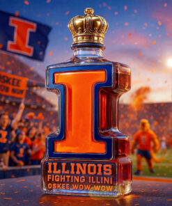 Illinois Fighting Illini ‘Oskee Wow Wow’ Whiskey Bottle