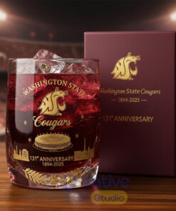 Washington State University Cougars 131st Anniversary Whiskey Glass