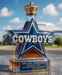 Dallas Cowboys 5x Super Bowl Champions Whiskey Bottle