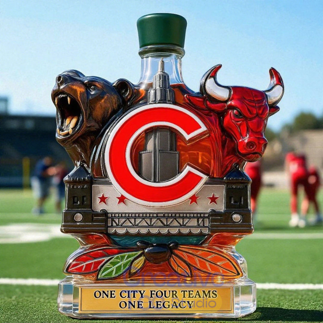 Chicago Sports 'Teams One City Four Teams One Legacy' Limited Edition Whiskey Bottle Chicago Sports 'Teams One City Four Teams One Legacy' Limited Edition Whiskey Bottle