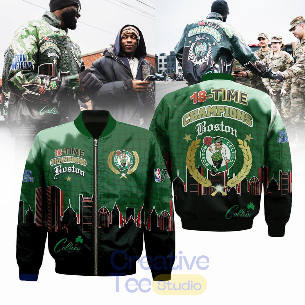 Boston Celtics 18-Time Finals Champions Limited Edition Bomber Jacket Boston Celtics 18-Time Finals Champions Limited Edition Bomber Jacket