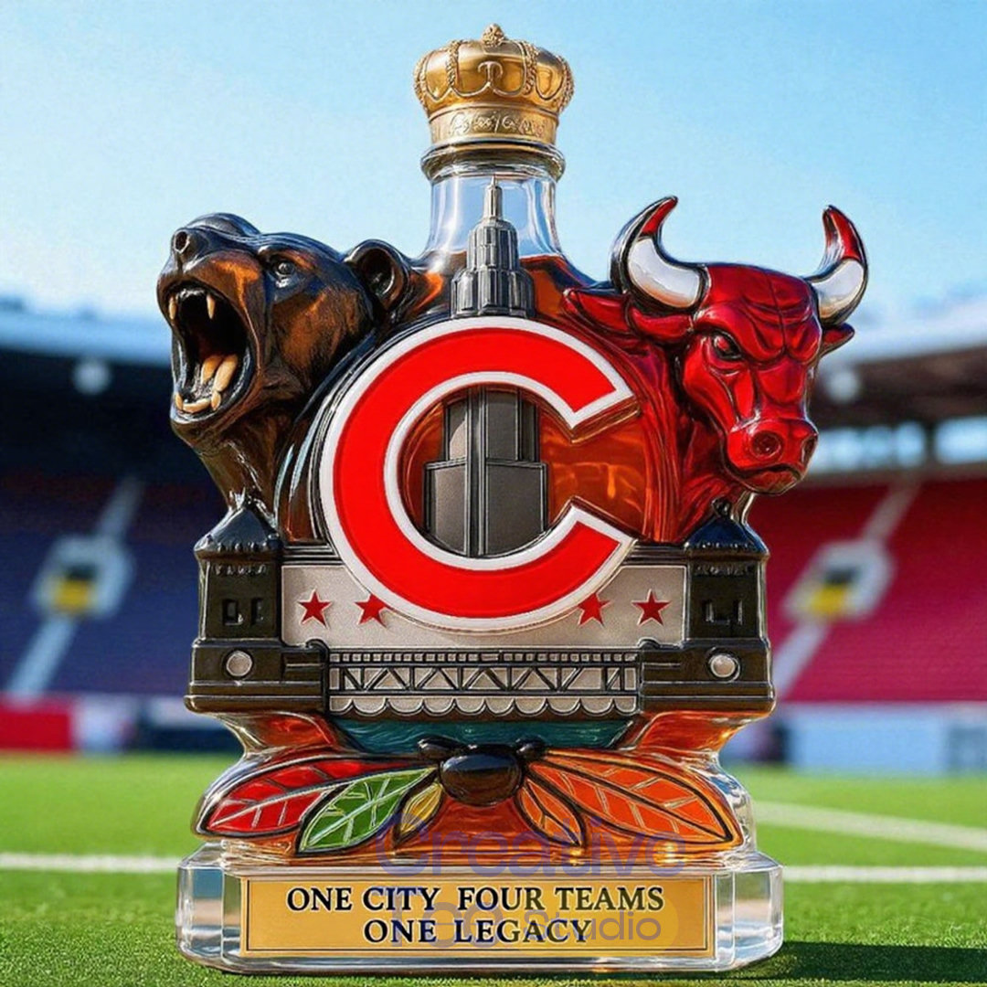 Chicago Sports 'Teams One City Four Teams One Legacy' Limited Edition Whiskey Bottle Chicago Sports 'Teams One City Four Teams One Legacy' Limited Edition Whiskey Bottle