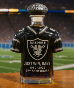Las Vegas Raiders 65th Anniversary Jersey Design Whiskey Bottle