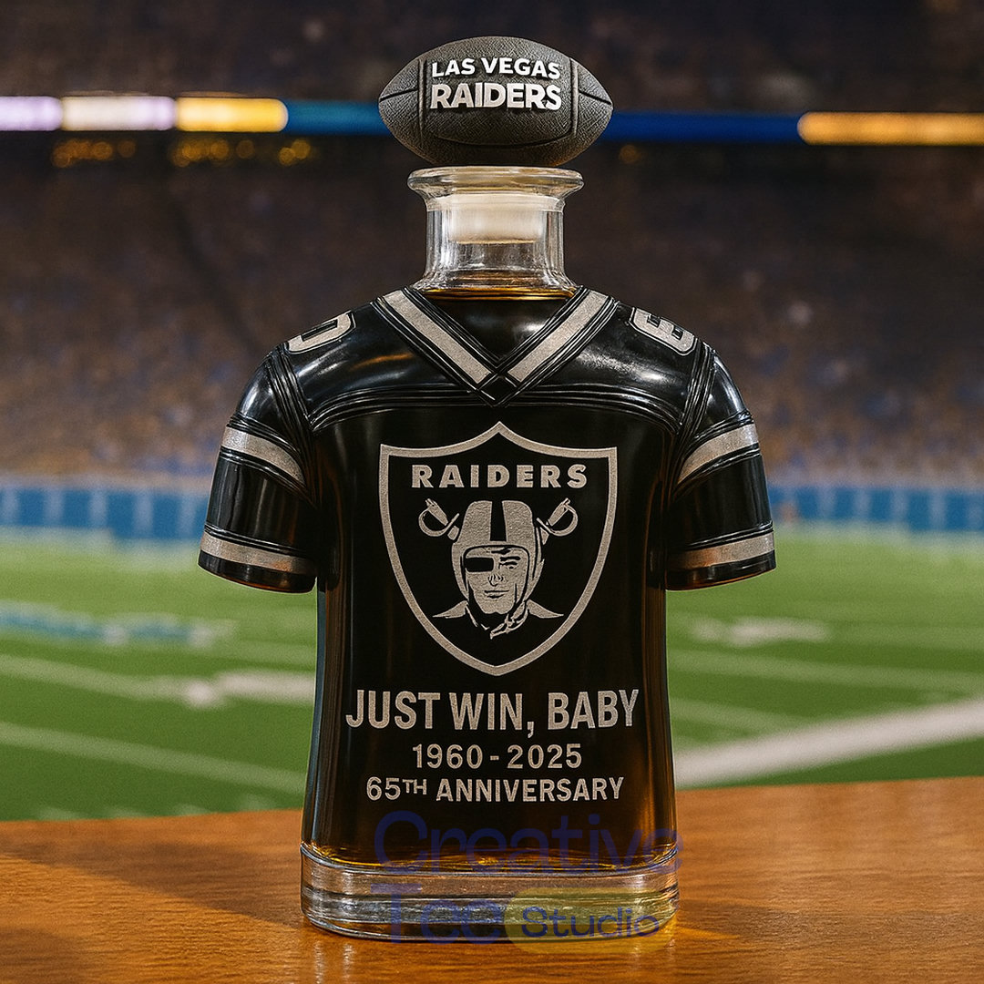 Las Vegas Raiders 65th Anniversary Jersey Design Whiskey Bottle Las Vegas Raiders 65th Anniversary Jersey Design Whiskey Bottle
