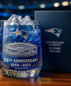 New England Patriots 66th Anniversary Whiskey Glass