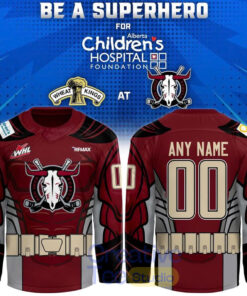Red Deer Rebels Superhero Design for Children Foundation Custom Hockey Jersey
