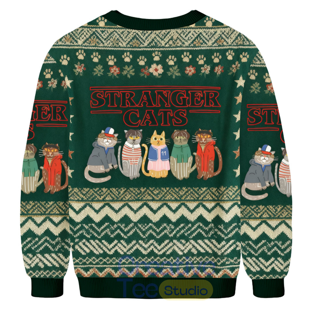 Stranger Cats Ugly Christmas Sweater Stranger Cats Ugly Christmas Sweater