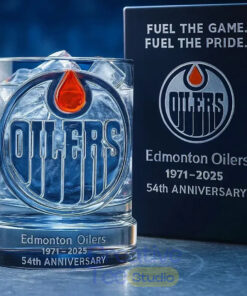 Edmonton Oilers 54th ANNIVERSARY Whiskey Glass