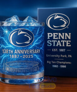 Penn State Nittany Lions 138th Anniversary Whiskey Glass