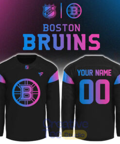 Boston Bruins Cyberpunk Warm-Up 2026 Custom Hockey Jersey