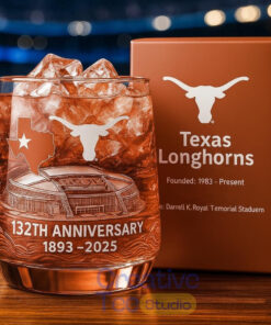Texas Longhorns 132th Anniversary Whiskey Glass