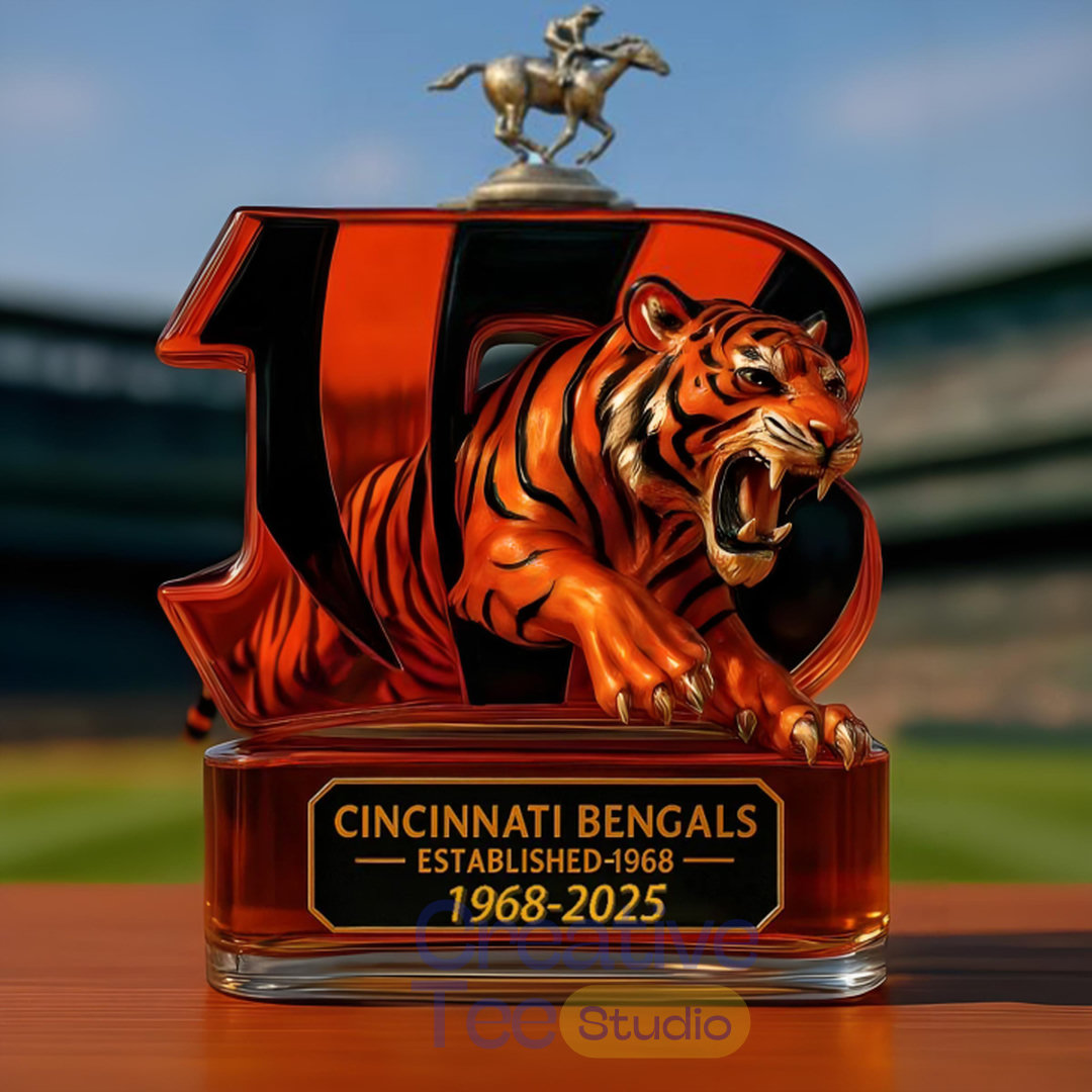 Cincinnati Bengals 57th Anniversary 'Crowned Jungle Spirit' Whiskey Bottle Cincinnati Bengals 57th Anniversary 'Crowned Jungle Spirit' Whiskey Bottle