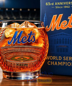 New York Mets 63rd Anniversary Whiskey Glass
