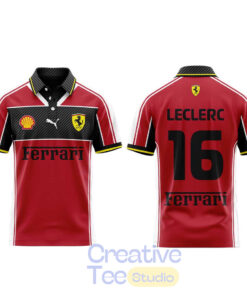 Scuderia Ferrari Charles Leclerc Football Concept Polo Shirt