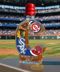 Chicago Sports Fans WINDY CITY GRIT Limited Edition Whiskey Bottle – Collectible Decanter for True Windy City Pride