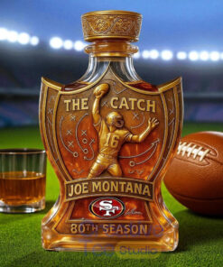 San Francisco 49ers Joe Montana the Catch Legendary Football Moment 80th Anniversary Whiskey Bottle San Francisco 49ers Joe Montana the Catch Legendary Football Moment 80th Anniversary Whiskey Bottle