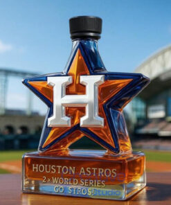 Houston Astros Baseball Champions ‘Star Go Stros’ Whiskey Bottle