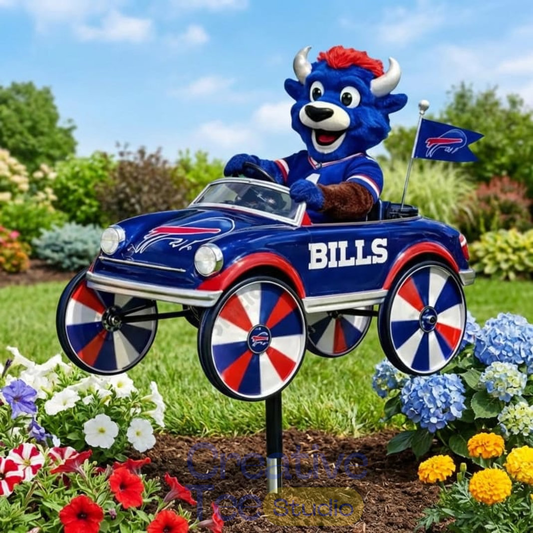 Buffalo Bills Billy Buffalo Garden Wind Spinner Buffalo Bills Billy Buffalo Garden Wind Spinner