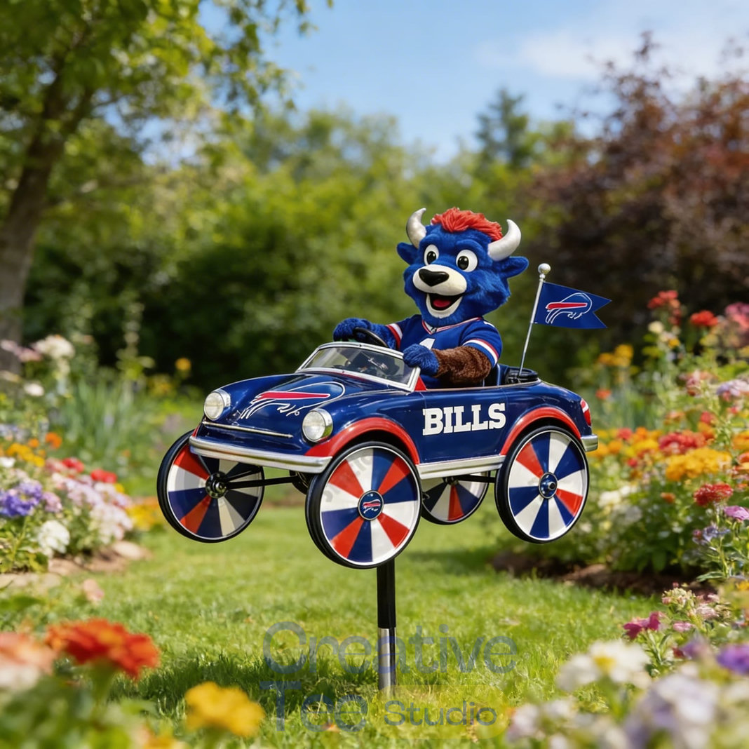 Buffalo Bills Billy Buffalo Garden Wind Spinner Buffalo Bills Billy Buffalo Garden Wind Spinner