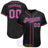Custom Black White Pinstripe Pink Light Blue Baseball Jersey 1.jpg