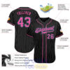 Custom Black White Pinstripe Pink Light Blue Baseball Jersey 3.jpg