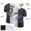 Custom Graffiti Pattern Black Old Gold Scratch 3D Performance T Shirt 2.jpg