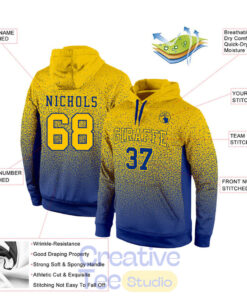 Custom Stitched Royal Gold Fade Fashion Sports Pullover Sweatshirt Hoodie