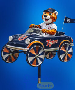 Detroit Tigers Paws Mascot Garden Wind Spinner