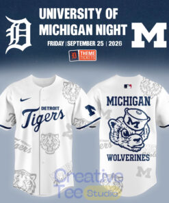 Detroit Tigers x Michigan Wolverines University of Michigan Night Baseball Jersey