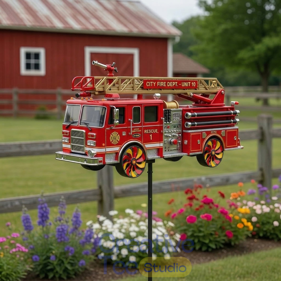 Fire Truck Garden Wind Spinner Fire Truck Garden Wind Spinner
