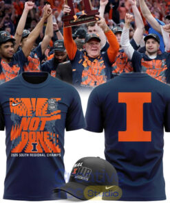 Illinois Fighting Illini Basketball Final Four Regional Champions On-Court T-Shirt