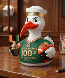 Miami Hurricanes Sebastian The Ibis 100Th Anniversary Resin Duck Figure
