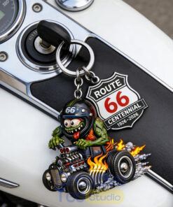 Route 66 Centennial Edition Rat Fink Hot Rod Keychain