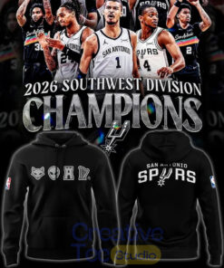 San Antonio Spurs Big 4 Icons 2026 Southwest Division Champions Hoodie