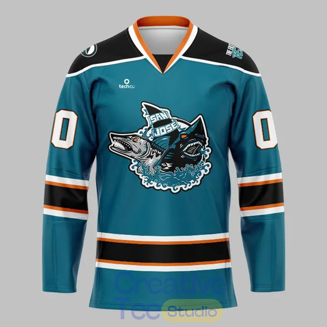 San Jose Barracuda “The Future Is Teal Night” Custom Hockey Jersey San Jose Barracuda “The Future Is Teal Night” Custom Hockey Jersey