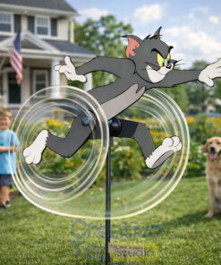 Tom Cat Running Wind Spinner Garden Decor