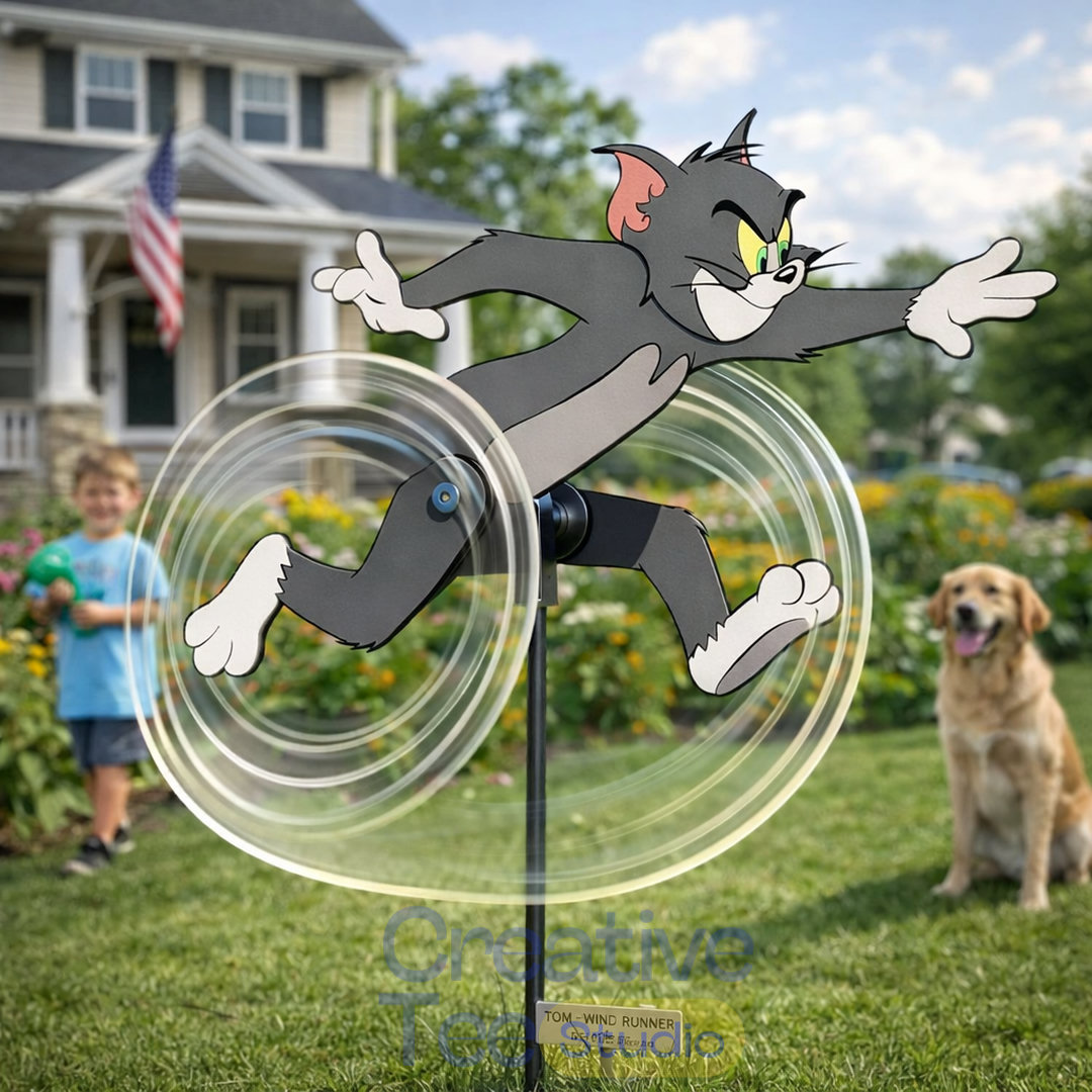 Tom Cat Running Wind Spinner Garden Decor Tom Cat Running Wind Spinner Garden Decor