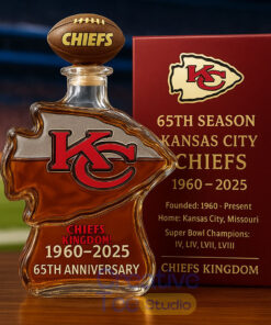 Kansas City Chiefs 65th Season Chiefs Kingdom Whiskey Bottle