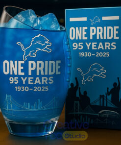 Detroit Lions 95th ANNIVERSARY Whiskey Glass