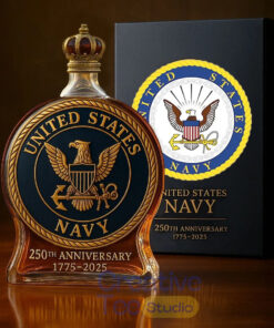 US Navy 250th Anniversary Commemorative Whiskey Bottle