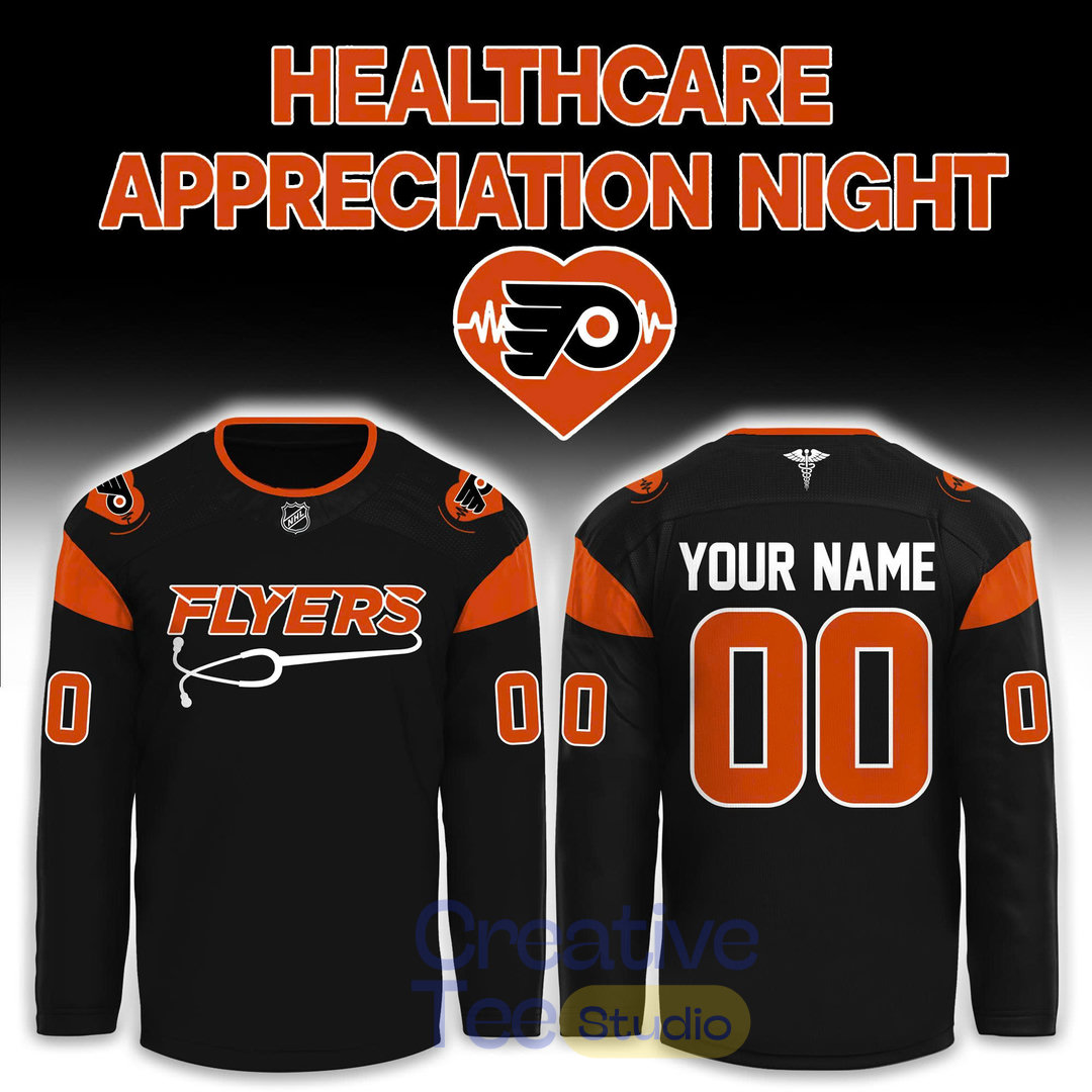 Philadelphia Flyers Healthcare Appreciation Night 2026 Custom Hockey Jersey Philadelphia Flyers Healthcare Appreciation Night 2026 Custom Hockey Jersey