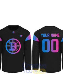 Boston Bruins Cyberpunk Warm-Up 2026 Custom Hockey Jersey