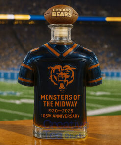 Chicago Bears 105th Anniversary Jersey Design ‘Monster of The Midway’ Whiskey Bottle