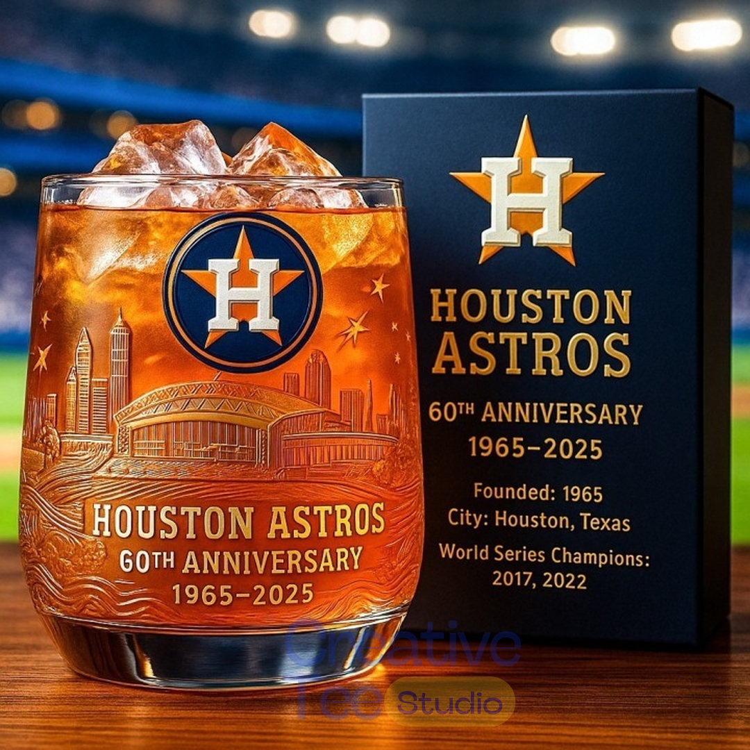 Houston Astros 60th Anniversary Whiskey Glass Houston Astros 60th Anniversary Whiskey Glass
