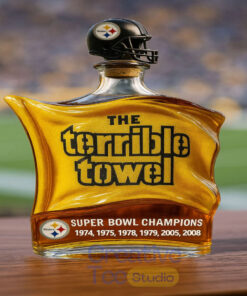 Pittsburgh Steelers Terrible Towel 50th Anniversary Limited Edition Whiskey Bottle