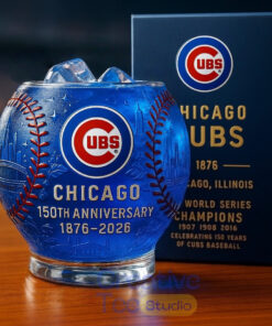 Chicago Cubs 150th Anniversary Whiskey Glass